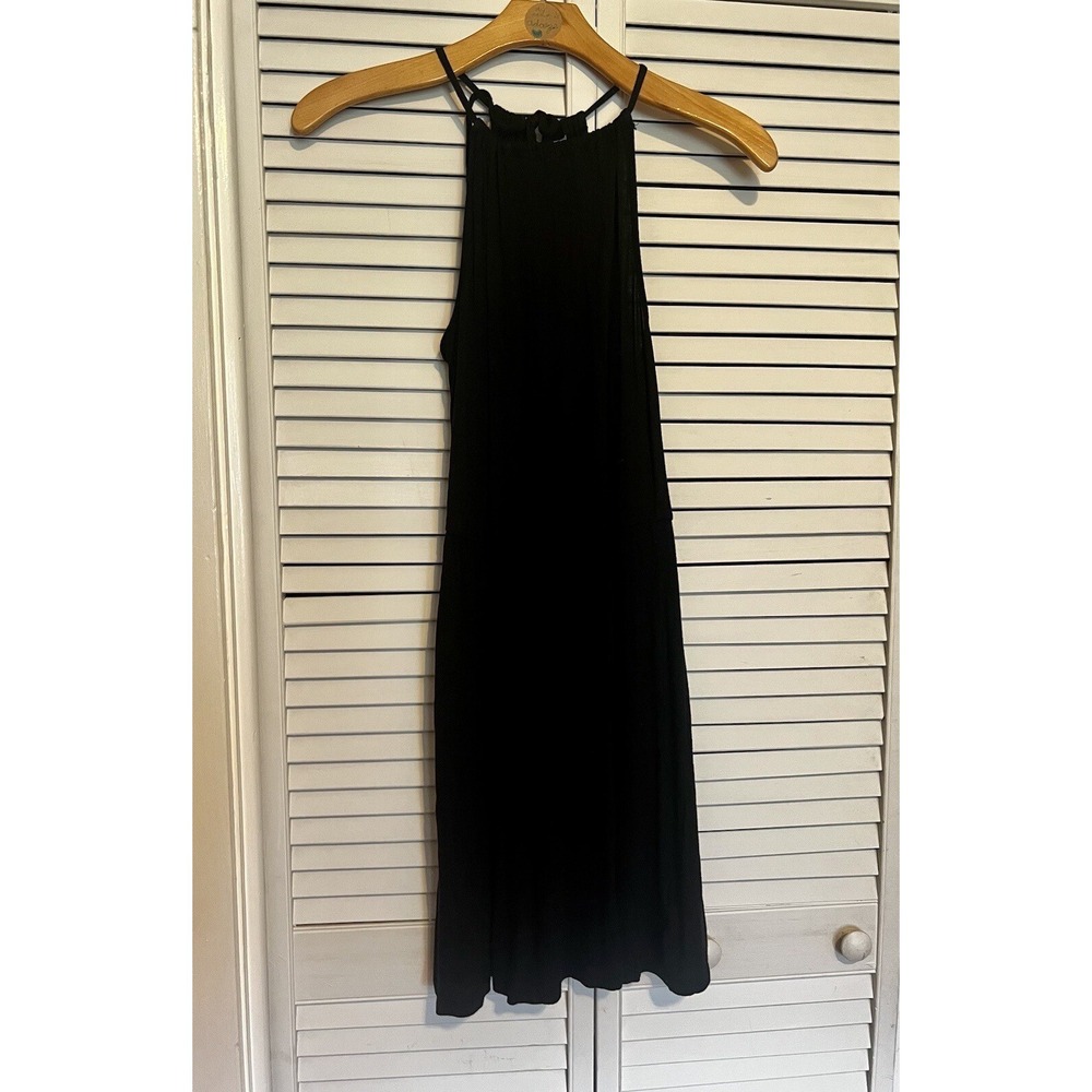 OLD NAVY Women's Size Medium M Dress Sleeveless Summer Black Midi Fit & Flare